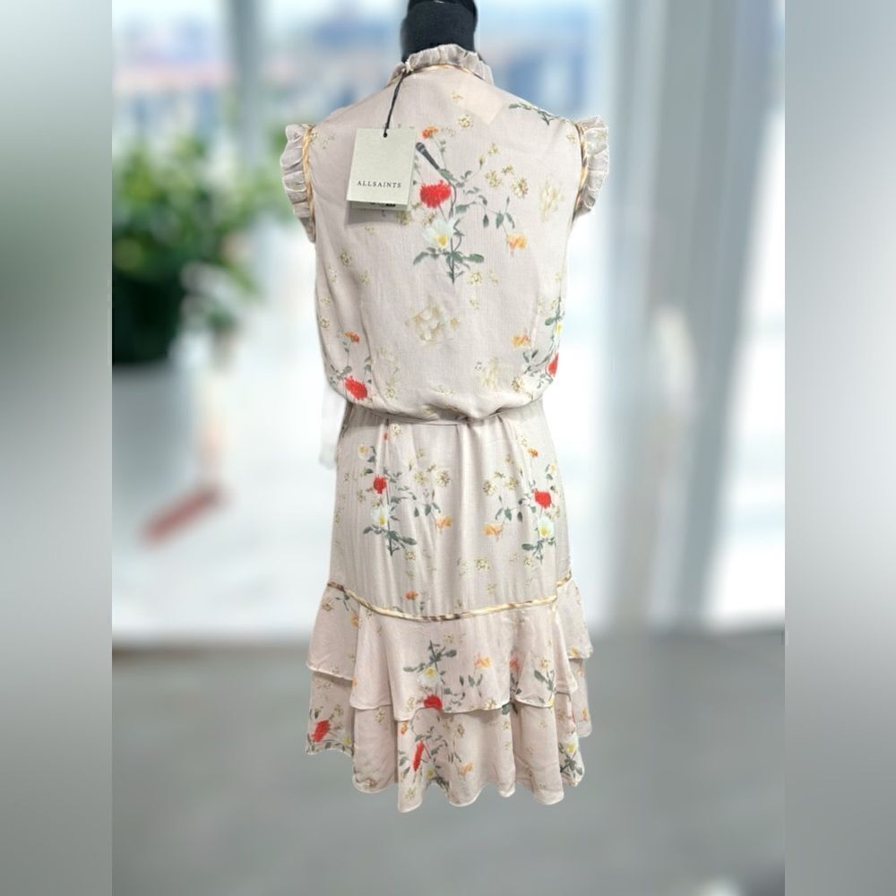 🔥🔥 NWT ALL SAINTS Musical Floral Wrap Mini Dress Size 6 US 10 UK EU 38 - Picture 3 of 16